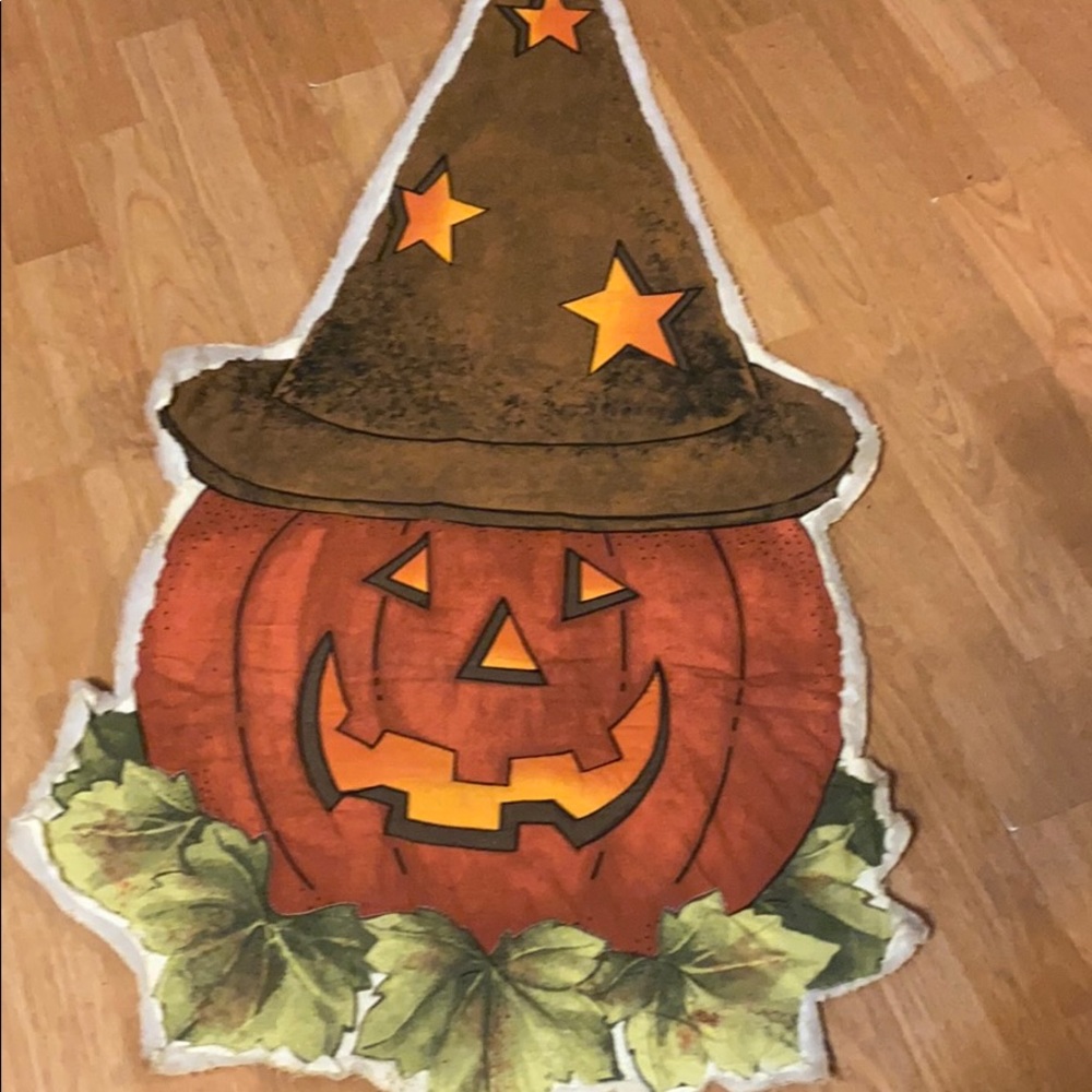 homemade pumpkin wall or door hanging